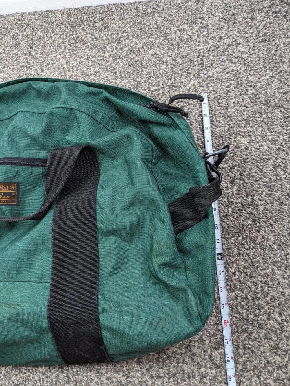Vintage 90s Eddie Bauer Duffle Bag Canvas Double Strap Green Gym Travel 29L